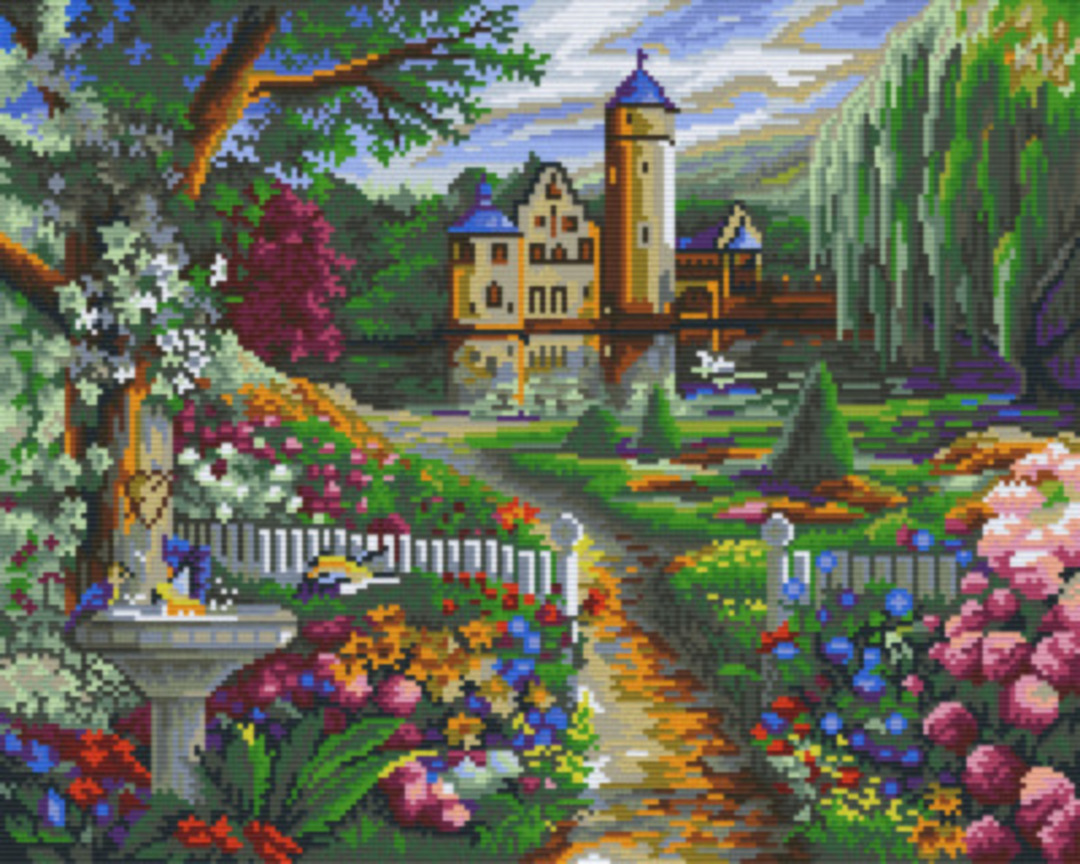 Garden Castle Sixteen [16] Baseplate PixelHobby Mini-mosaic Art Kit image 0